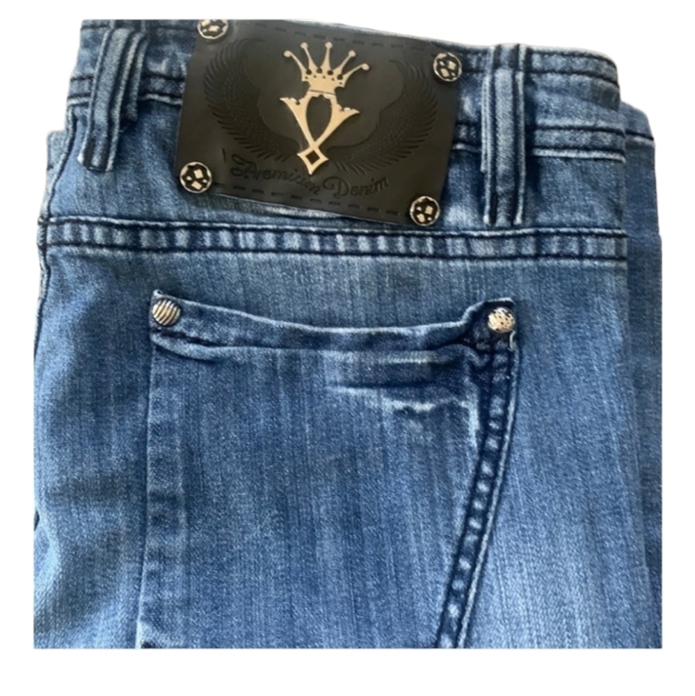 UNITED FASHION OUTFITTERS Premium Denim Studded Flare Jeans Size 4
